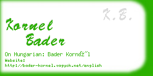 kornel bader business card